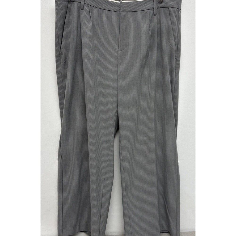 H&M Divided Pin Striped Dress Pants, Gray, Pleated, Office, Career, Womens 16
